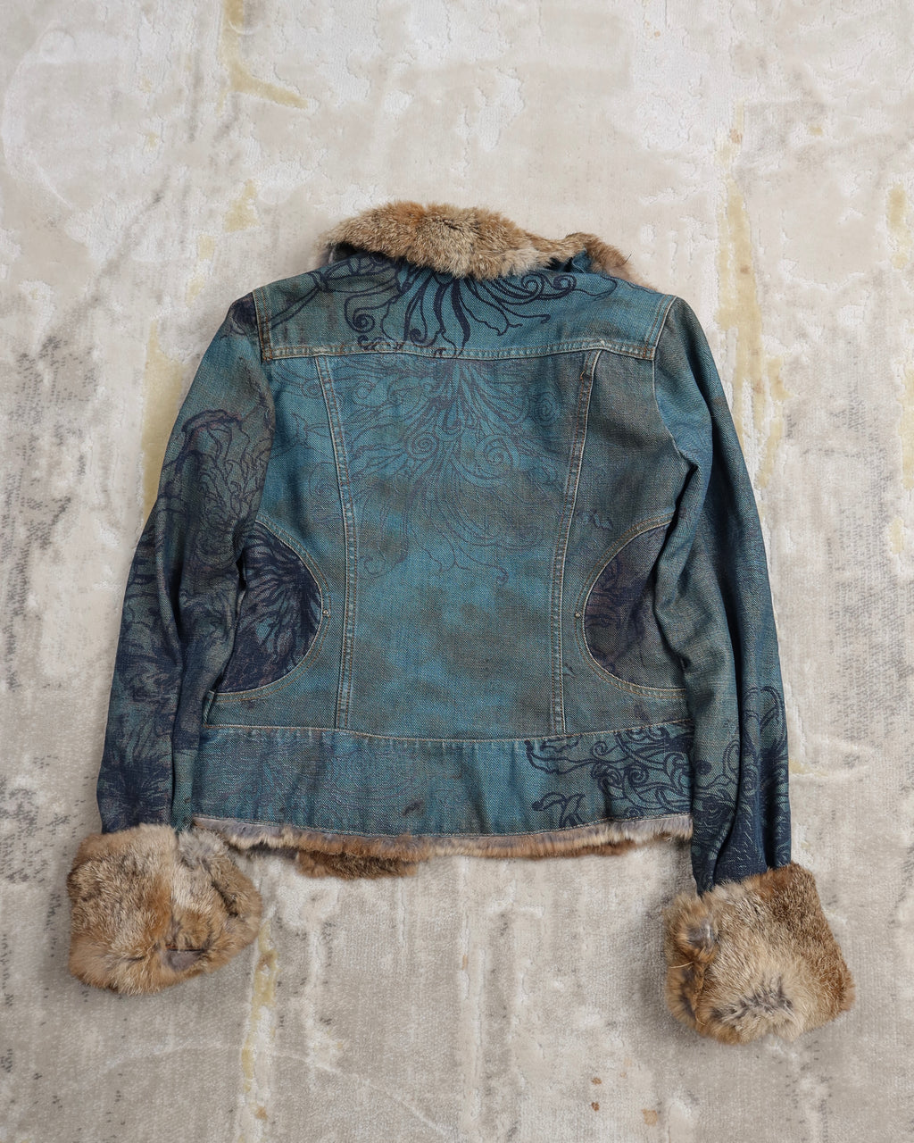 Roberto Cavalli Fur and Denim Jacket