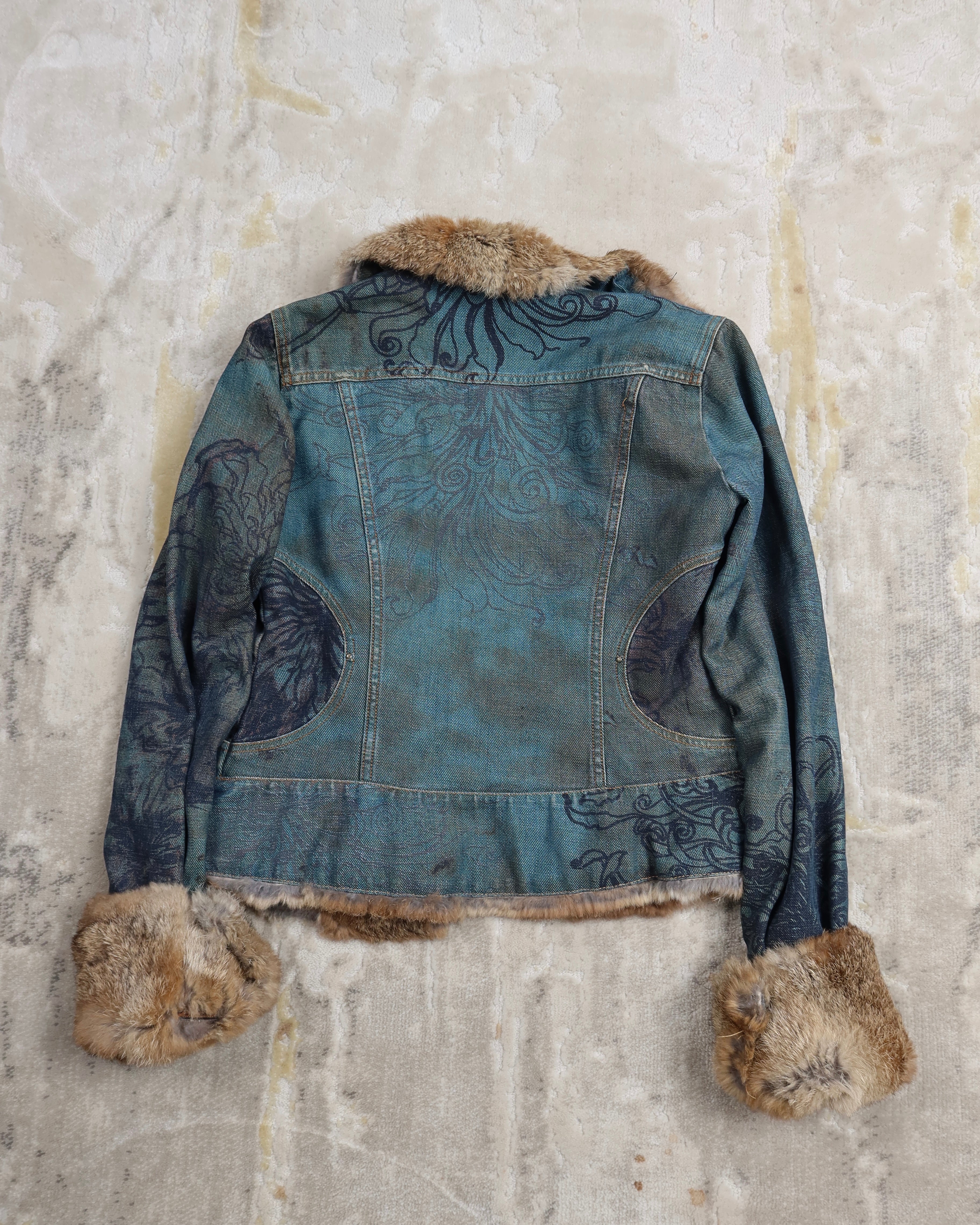 Roberto Cavalli Fur and Denim Jacket