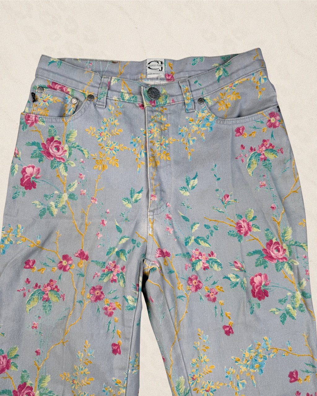 30" Vintage Roberto Cavalli Floral Jeans