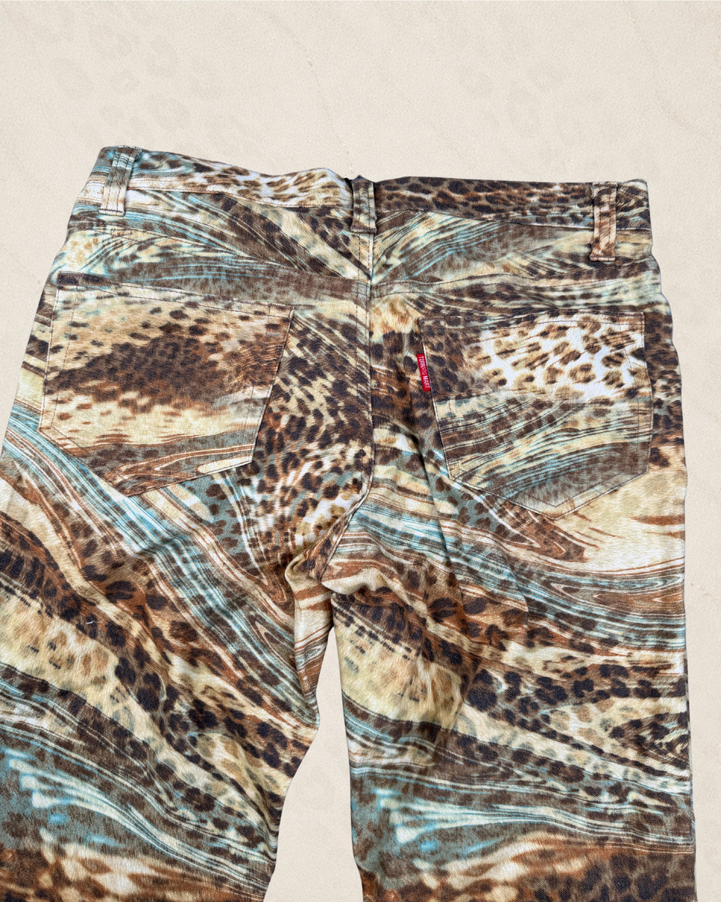 (28-30) Tornado Mart Bootcut Cheetah Print Jeans