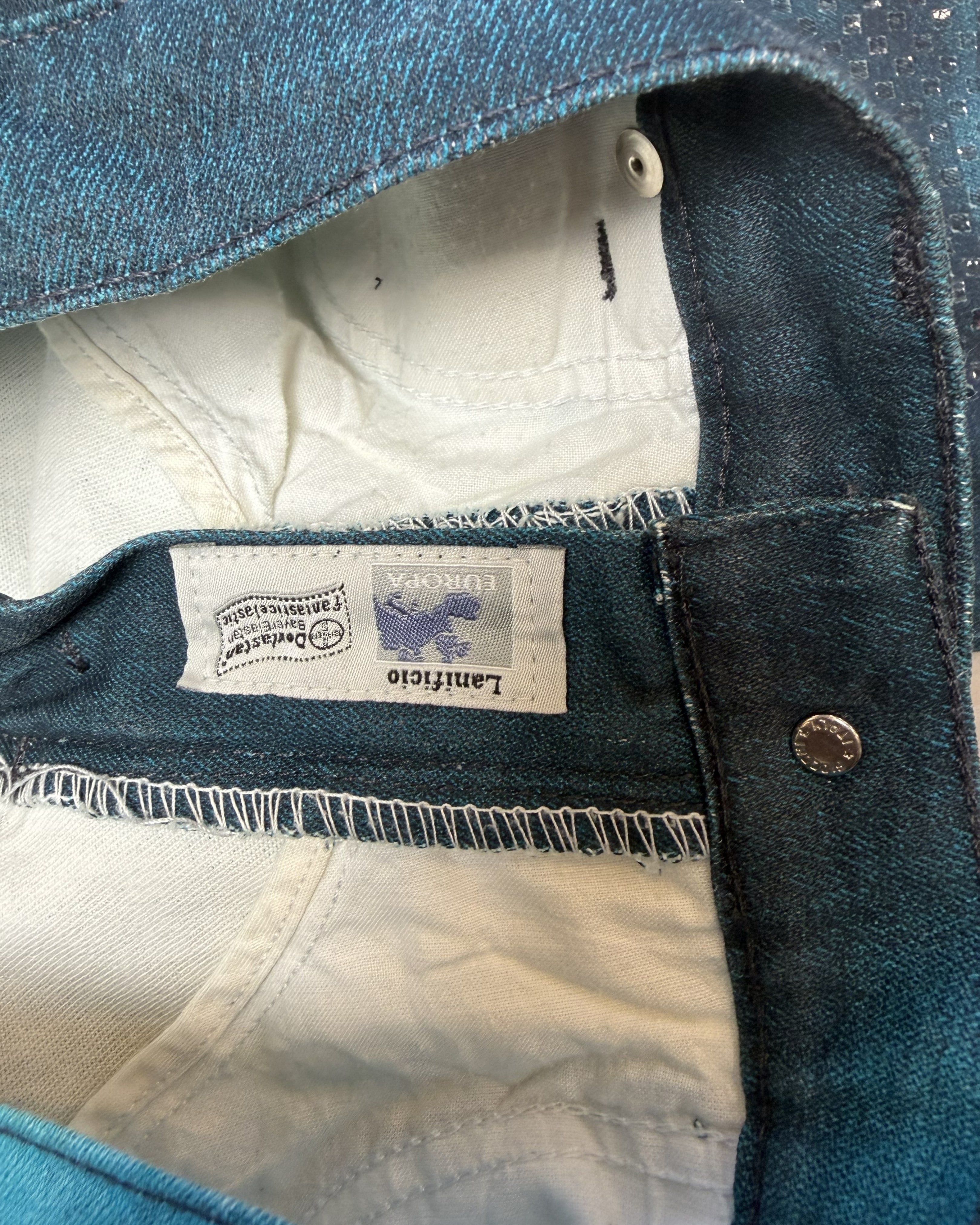 (M 31") FW2000 Roberto Cavalli Blue Frangipani Spectrum Pants