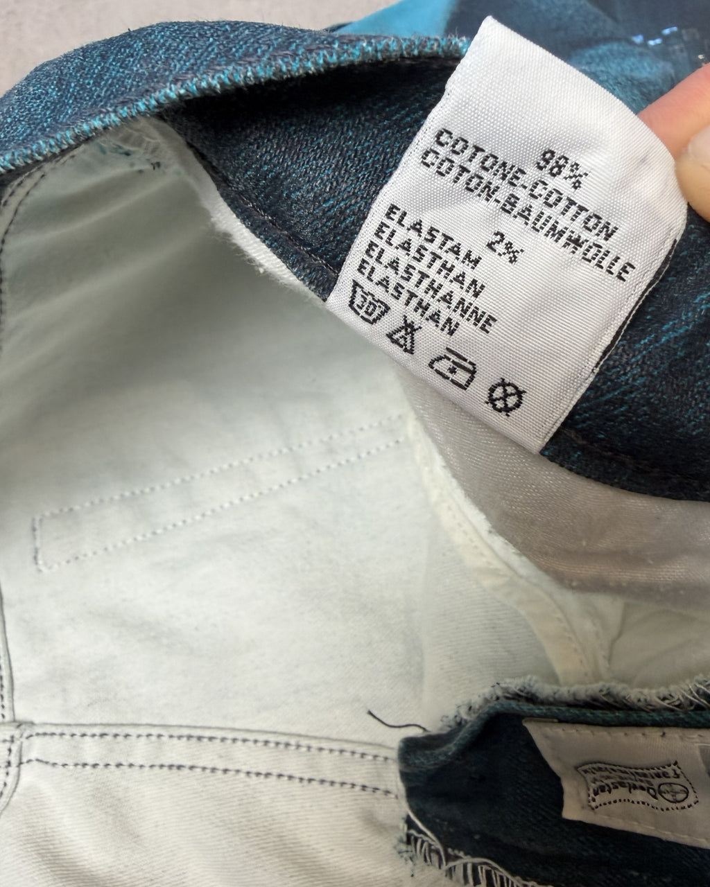 (M 31") FW2000 Roberto Cavalli Blue Frangipani Spectrum Pants