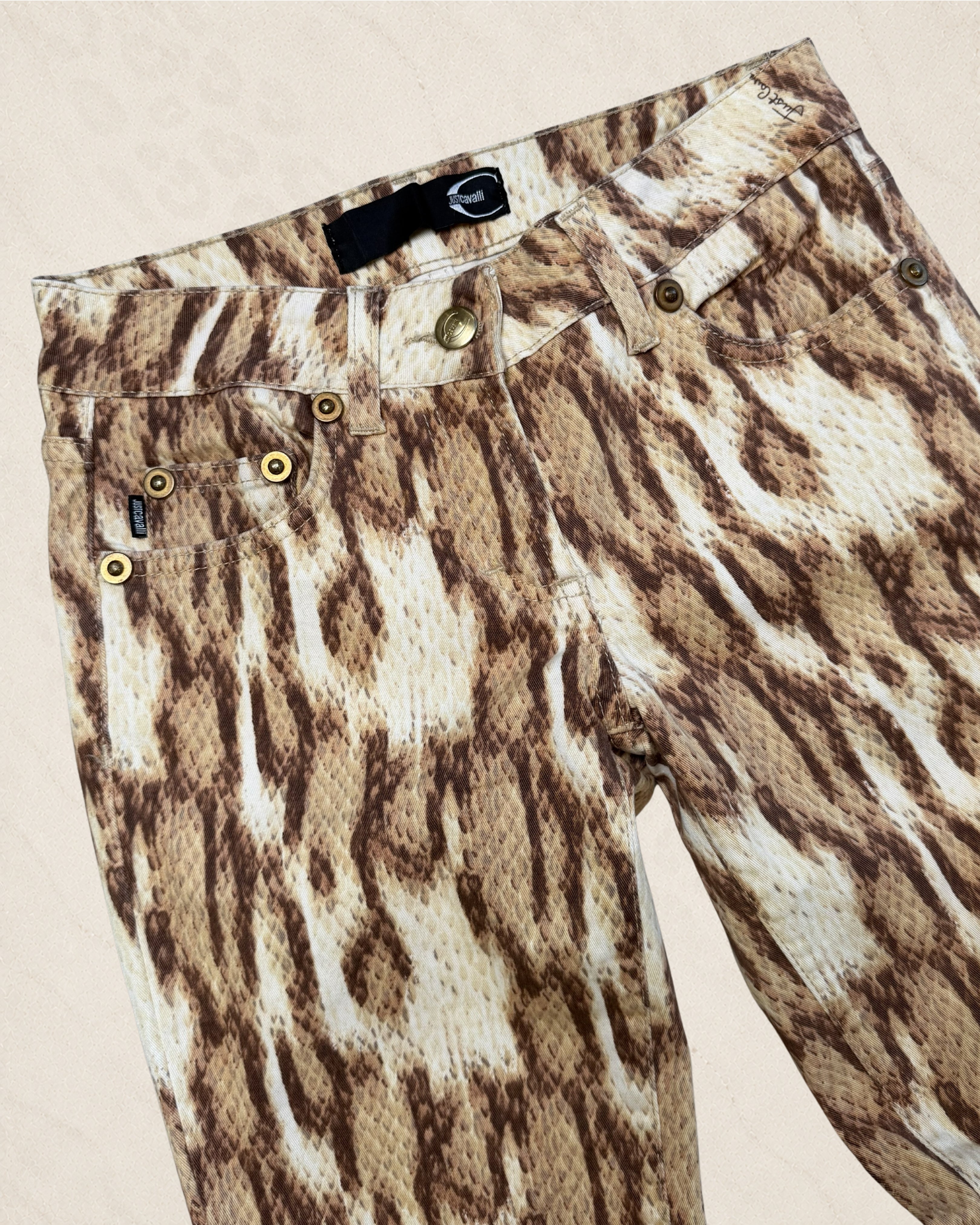 (Size 24) XS Just Cavalli Cheetah Print Jeans