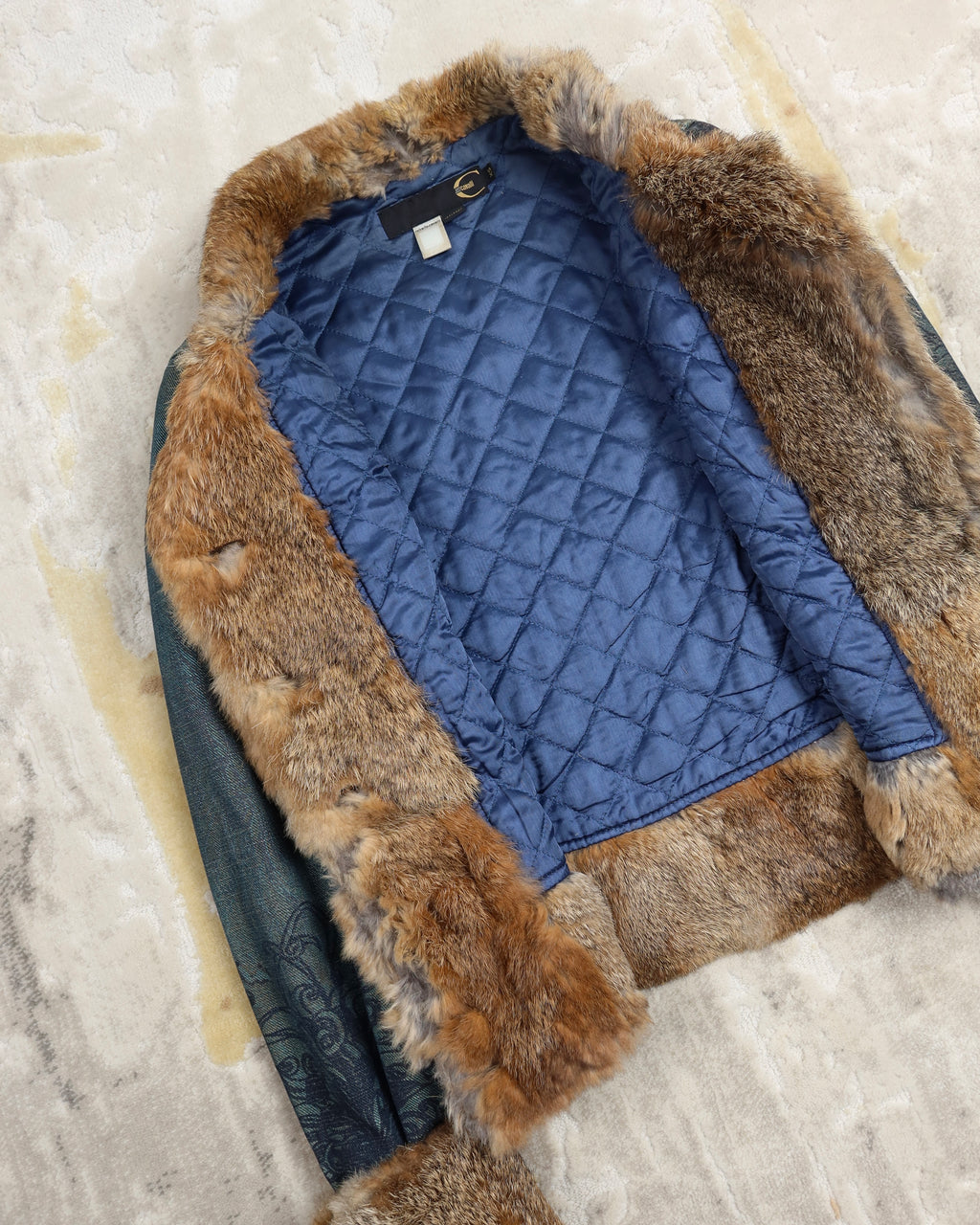 Roberto Cavalli Fur and Denim Jacket