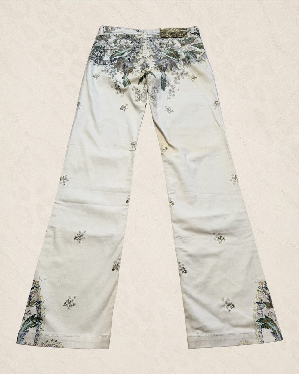 Size 27 Roberto Cavalli Floral Hand Painted Jeans