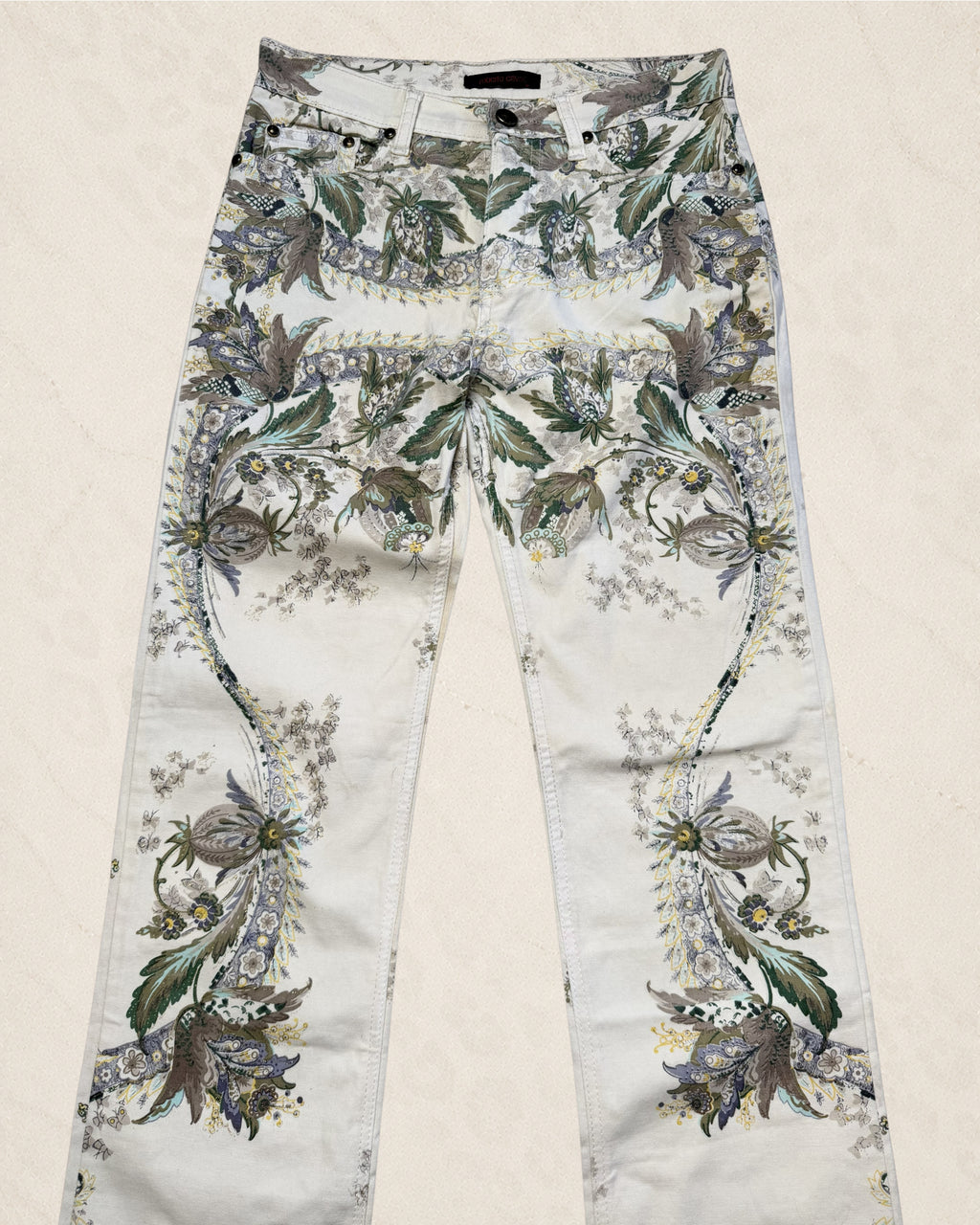 Size 27 Roberto Cavalli Floral Hand Painted Jeans