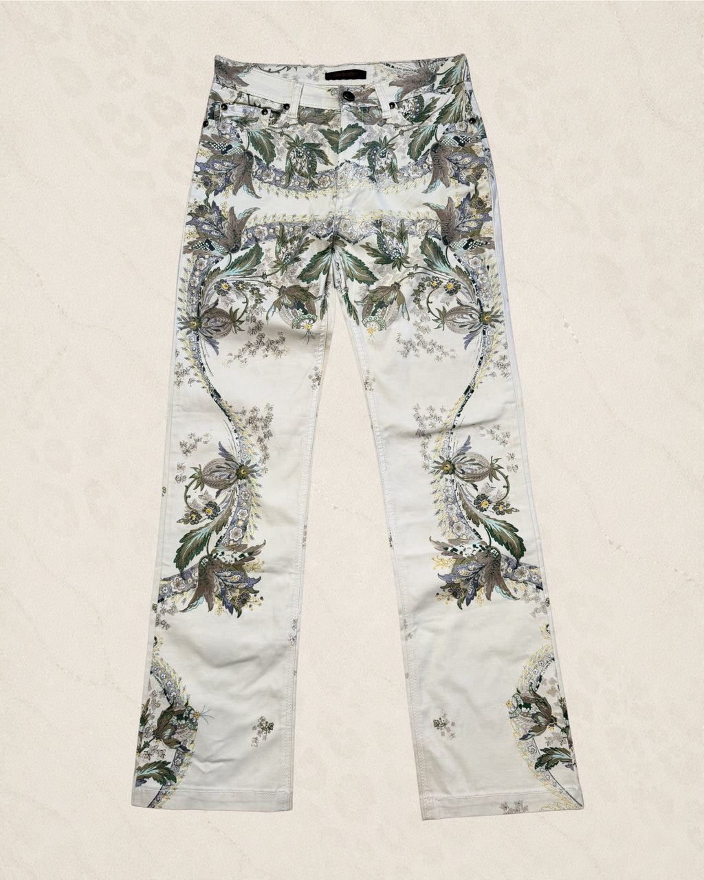 Size 27 Roberto Cavalli Floral Hand Painted Jeans