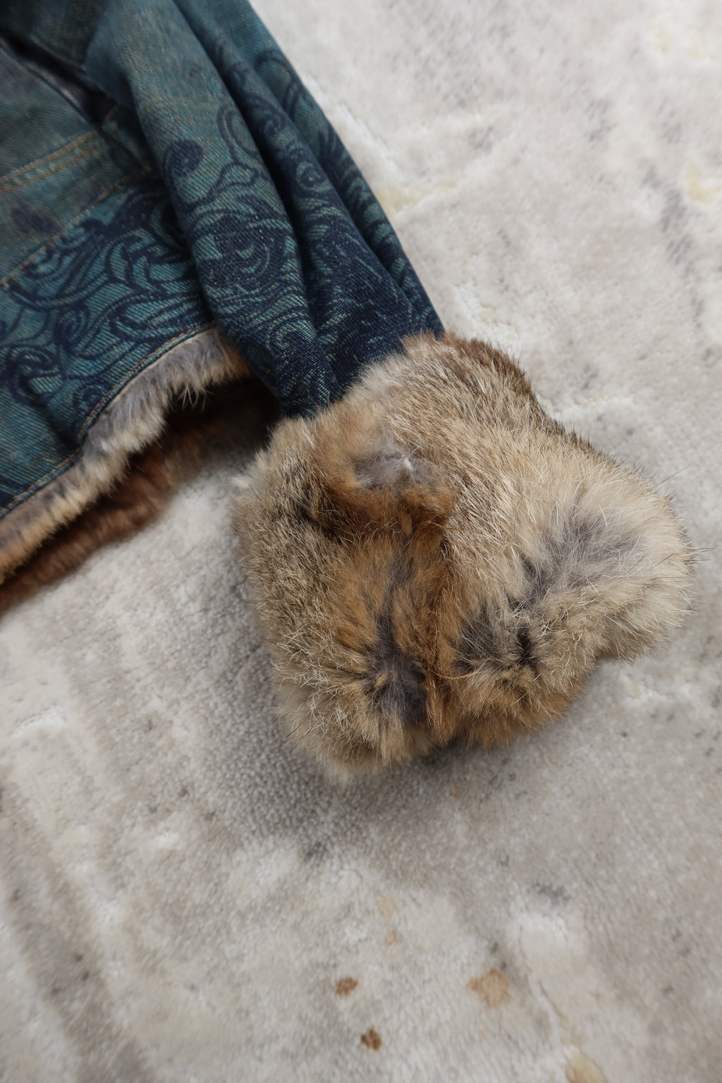 Roberto Cavalli Fur and Denim Jacket