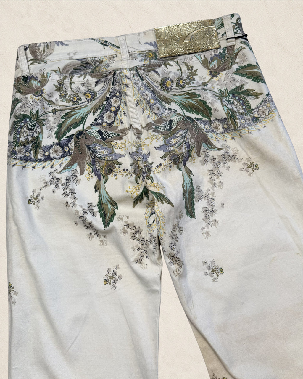 Size 27 Roberto Cavalli Floral Hand Painted Jeans