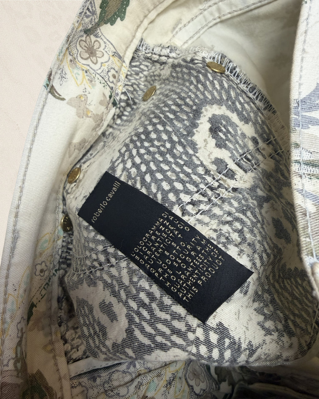Size 27 Roberto Cavalli Floral Hand Painted Jeans