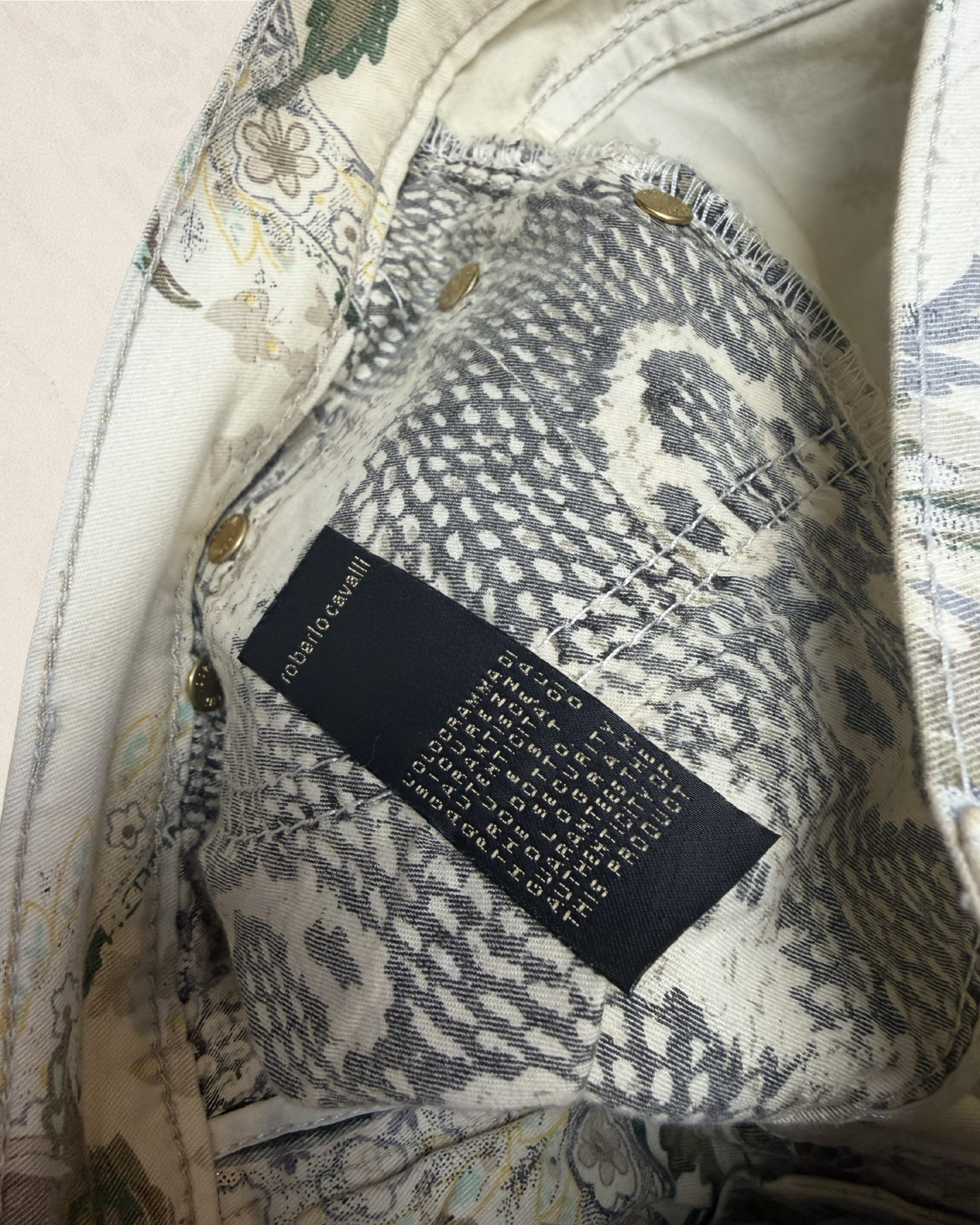 Size 27 Roberto Cavalli Floral Hand Painted Jeans